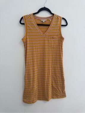 Toad&Co Striped V-Neck Tank in Yellow & Pink